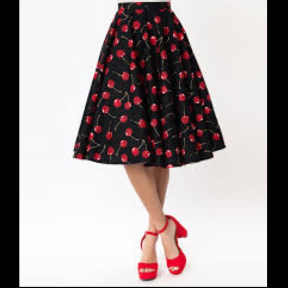fifties chic Dresses & Skirts - FIFTIES CHIC cherry print rockabilly 1950s skirt size XL